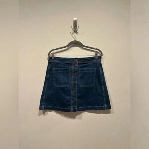 Madewell Denim Mini Skirt with Button Front
